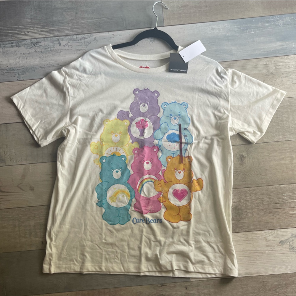 Care Bears Cream Tee with Colorful Bear Print(fits like large)